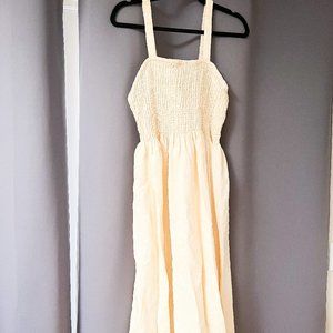 J. Crew Smocked Beach Dress, Size L, yellow